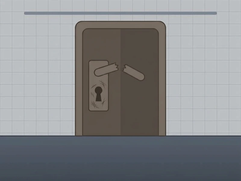 Exemple de serrure de porte avant intervention